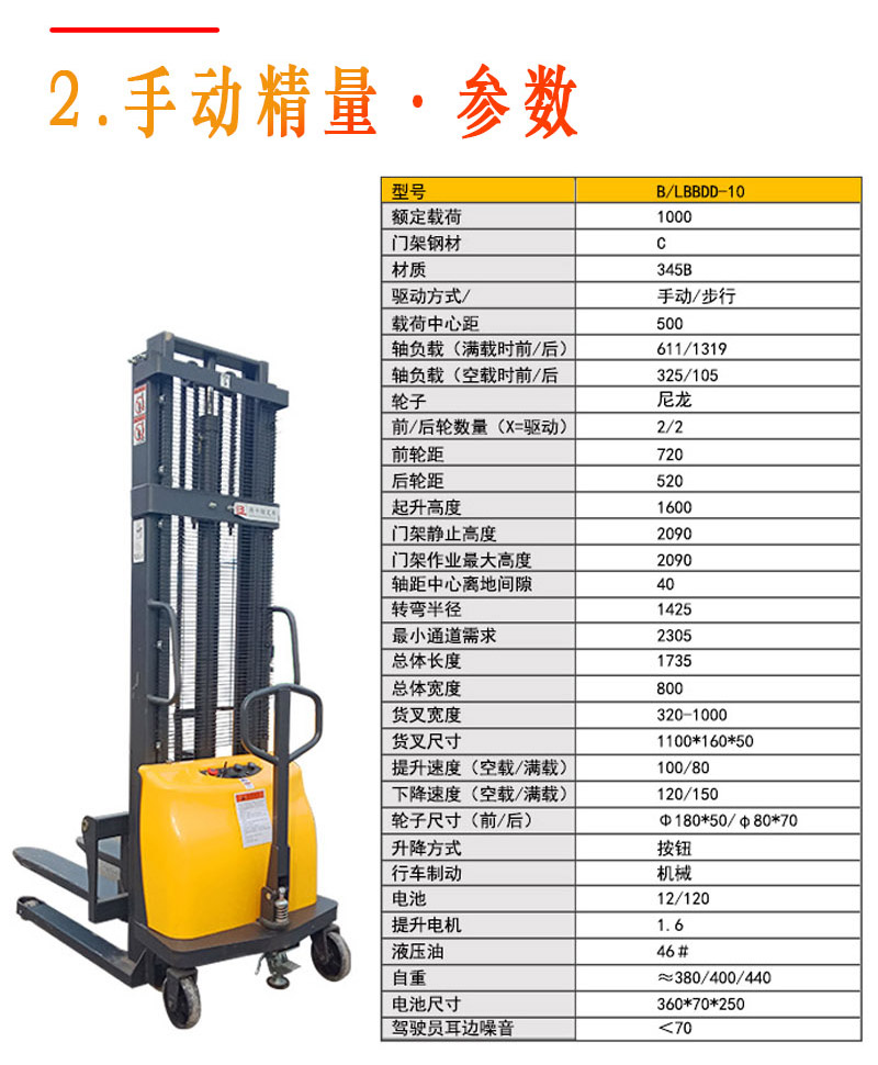 1吨半电动堆高车2