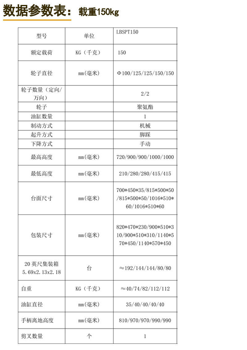 手动液压升降平台车3