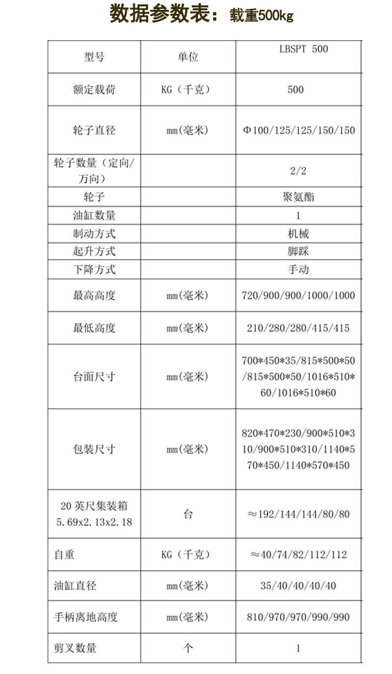 移动式手动升降平台车3