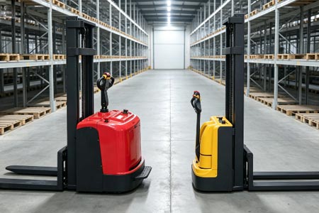 步行式VS站驾式电动堆高车 小型仓储采购指南