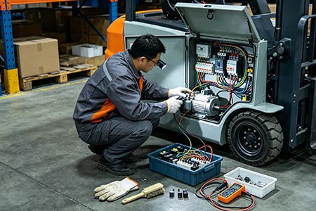 全电动前移堆高车 3类易损件定期养护方案